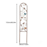 60"x11" Bronze Metal Garden Trellises, Decorative Butterfly & Bird Rustproof Trellis for Outdoor V1366-AZ2-W-14216