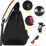 Multifunction Sling Tennis Bag, Waterproof Oxford Crossbody Sports Backpack, with Water Bottle V1265-AU-155-FEN
