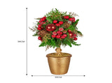 Christabelle 36cm Christmas Tabletop Topiary with Berries Baubles & Pine Cones 112_GUE504
