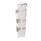 Rolling Laundry Hamper PP ABS Laundry Shelf Clothes Storage Basket Organizer with 4 Wheels for Home V1294-YM0901-3117240250812
