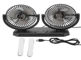 12V Double Head Electric Fan Double Control 3 Gears Strong Wind USB Charging Car Cooling Fan for V1294-YM0717-3113220171211