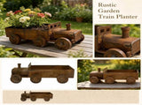 Antique Style Steam Train Planter Pot with Rustic Iron Finish, Decorative Locomotive Garden V1192-AZ-W-24184