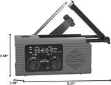 Multi-Colour Solar & Hand Crank Portable Radio 4000mAh Rechargeable Battery Operated Emergency Radio V1258-DP02-BOL-409