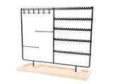 Jewelry Organizer Stand Metal Earring Holder Bracelet Necklace Display Rack with Wooden Base for V1294-YM0901-3117250138611