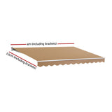 Instahut Retractable Folding Arm Awning Motorised Sunshade 4Mx2.5M Beige AWN-B-ARM-REMOTE-40X25-BEIGE