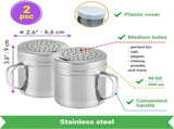 10 14oz o each Metal Salt Pepper Dredge Parmesan Cheese Shakers - with Handles and Caps V1259-DP01-F-537