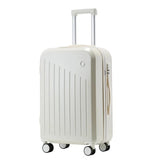 Smart Carry-On Luggage with Cup Holder & USB Charging Port - White Color Spinner Suitcase for Travel V888-ELOSUNG10775