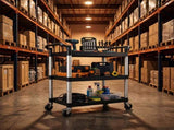 Monvelo Tool Trolley Cart Rolling Utility Storage Organiser Garage Workshop HW0309-BK-3-AU