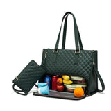 Stylish Quilted Laptop & Lunch Tote Bag , Water-Resistant with Insulated Compartment & Clutch V888-ELOSUNG25756