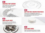 White 5 Tier Large Capacity Food Dehydrator and Healthy Snack Maker - Electric Fruit Vegetable Meat V888-ELOSUNG55140-1