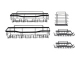 Wall Shower Shelf Carbon Steel Floating Mount Adjustable Height for Bathroom Kitchen Storage 5Pcs V1294-YM0901-3112250033311