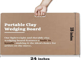 Clay Wedging Board with Convenient Built-in Handle - 24 x 18" Portable Clay Board for Ceramics, Clay V1258-DP02-C-910