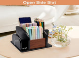 Remote Control Caddy - Wooden Rotating Coffee Table Organizer Large Spinning Wood Remote V1258-DP02-C-2184