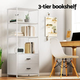 Artiss Bookshelf Display Shelf 2 Drawers 152CM White FUR-S-DSHELF-03-WH