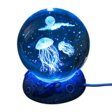 Jellyfish Crystal Ball Lamp, 3.15 In Jellyfish Crystal Ball Night Light with 16 Colors LED Resin V1192-AZ-W-29700