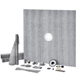 Shower Curb Kit, 1828x1828mm, 72"x72" Shower Pan Kit with 50.8mm ABS Central Flange, 101.6mm V952-ABSLYTJHSABSAJTFCV0