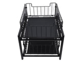 Under Sink Organizer Iron 2 Tier Pull Out Spice Rack Countertop Storage Shelf for Kitchen Bathroom V1294-YM0710-3118230399611