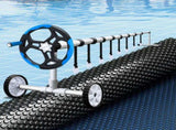 Aqua Buddy Pool Cover 600 Micron 8x4.2m w/ Blue Roller 5.55m Swimming Pools Black Solar Blanket PC-80X42-XL-BK-BL-ROLLER-BU