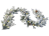 Christabelle 2.7m Christmas Garland Snowy with Lights Dorchester Tree Decoration Ornament 112_NATSD274E