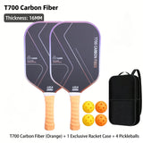 2-Pack T700 Carbon Fiber Pickleball Paddle Set, 16MM Honeycomb Core, Large Sweet Spot, Non-Slip V1385-PKQP-WU-930-012