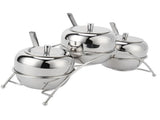 Stainless Steel Condiment Seasoning Containers Pots Set Salt Pepper Sugar Storage Organizers V1294-YM0718-3118210024811