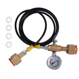 CO2 Refilling Station Charging Adapter to Small Welding Tanks,W/ 1.5 Meters Soft Hose 250Bar Gauge V1192-AZ-W-22947
