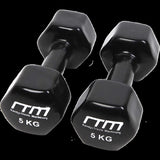 5kg Dumbbells Pair PVC Hand Weights Rubber Coated V63-782505