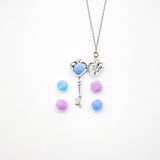 Gift Box - Key White Gold Aroma Necklace Purify Oil Blend V760-GBAJ - 38