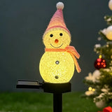 Charming Solar Snowman Stake Lights with Warm Glow, Auto On/Off, and Colorful Hat & Scarf Designs V1341-ZY-48D9FPEU-4IN1MIXEDCOLORS