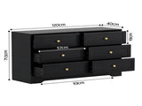 Artiss 6 Chest of Drawers Tallboy Cabinet - LEIF Black FUR-U-CDR-6D-BK-AB