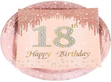 2 Sets 18th Birthday Plates and Napkins Disposable Paper Plates Delicate Party Favor Plates V1369-AZ3-W-20078