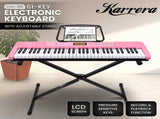 Karrera 61-Key Electronic Keyboard with LCD and Touch Response in Pink CHJ-291 EKB-CHJ-291-PK