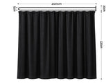 Artiss Room Divider Wall Mounted Hanging Curtain Partition Screen Black 200x220cm RD-D-200M-BK