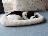 Realistic Sleeping dog Toy Breathing dog Stuffed Animal Doll with Mat Plush Toys for Children Home V1294-YM0714-10332428
