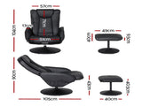 Artiss 2X Recliner Chair Ottoman Heated Massage Black RECLINER-A14-PU-BKX2