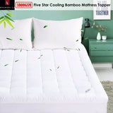Shangri La 1000GSM Five Star Cooling Bamboo Mattress Topper Single V442-KIT-TOPPER-1000GSMBAMBOO-WHITE-SB