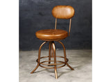 INDUSTRIAL WIND UP BAR CHAIR WITH LEATHER V742-M12831