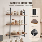 VEVOR Industrial Pipe Shelf 3 Tier 32x9.84in Wall-Mount for Kitchen Bedroom V952-JSGZWJYGHMBHKQBT1V0