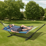 Double Quilted Fabric Hammock Two Person Hammock with Stand 480lb Capacity V952-HFDCLQSXTWTX79EXQV0
