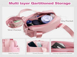 Mini Gym Bag for Women, Small Duffle Bag with Wet Compartment, Lightweight Waterproof Cute Tote for V1259-DP01-A-4207