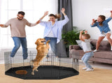 Dog Playpen, 8 Panels Foldable Metal Dog Exercise Pen with Bottom Pad, 24" H Pet Fence Puppy Crate V952-WXZZYDCWWLHS25D60V0