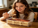 Clear Rectangular Acrylic Dessert Container With Dust Cover Portable Storage For Cake Pastry Home V1369-AZ3-W-14926