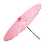 6x PARASOL UMBRELLA Chinese Japanese Bamboo Flower Pattern 80cm Large BULK - Assorted Colour Pack V563-6XBR-PARUMB-ACOLOUR