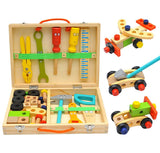Tool Kit for Kids, Wooden Toddler Tools Set Including Tool Box , Montessori Educational Construction V1370-AZ4-06075