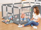 Grey Baby Playpen with Safety Gate V178-66816
