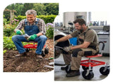 Gardeon Garden Cart Seat Rolling Stool 360 Swivel Height Adjustable Heavy Duty Red GCT-4W-RD