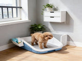 Dog Toilet with Drawer - Potty Box for Small Medium Dogs, Plastic Litter Tray with Low Entry, Easy V1366-AZ2-W-16055