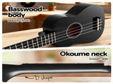 Alpha Ukulele 21 Inch Basswood Beginner UKULE-E-21-BK