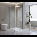 40mm Adjustable Contemporary Corner Sliding Chrome Shower Screen 86x80cm V63-848591