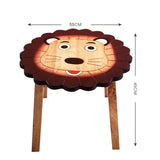 Hand Carved Children's Table Wooden LION Theme V277-HCCTWLT